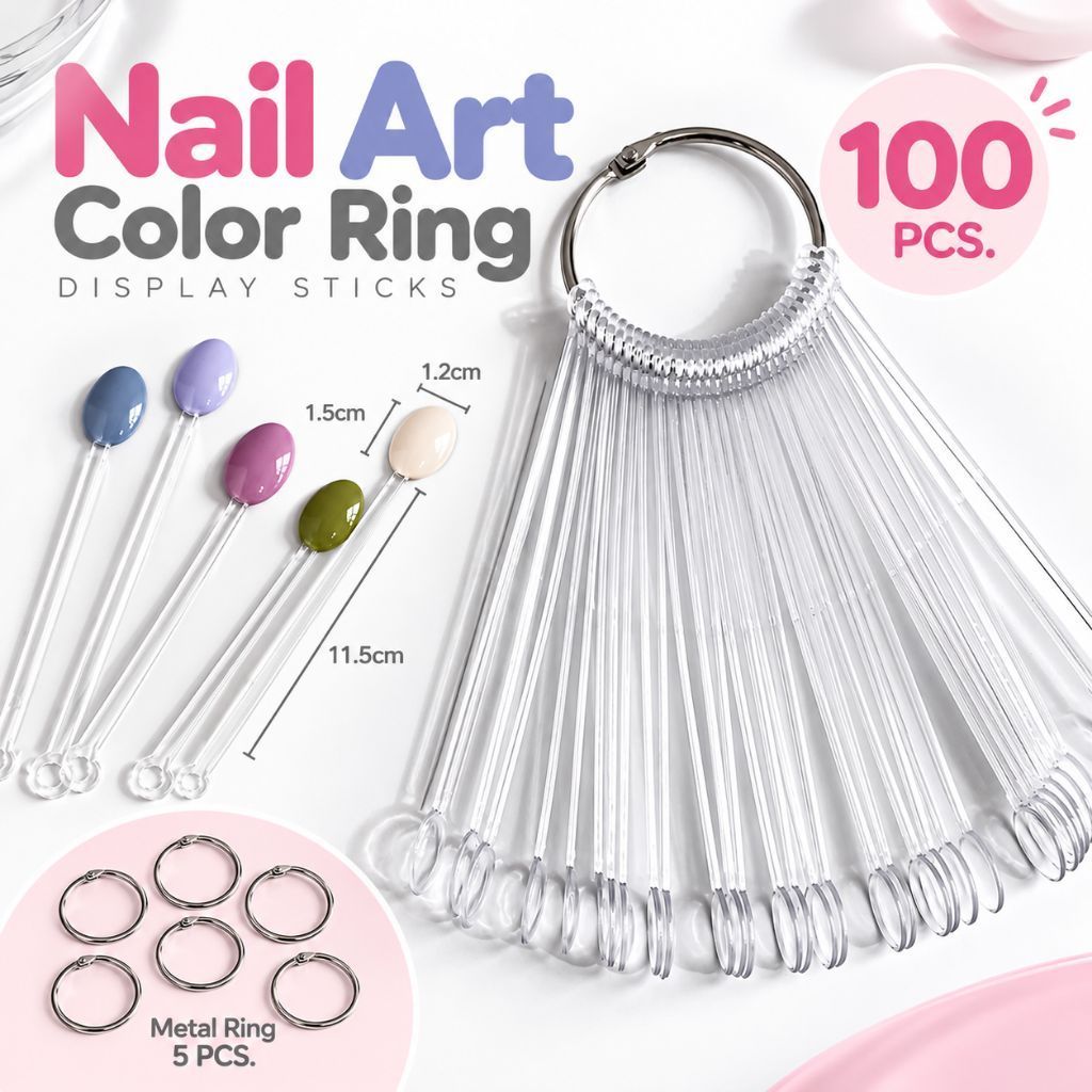 จัดส่งทันที ♡ ชาร์ทสีทาเล็บ lolipop spoon 100 ชิ้น (สีใส)