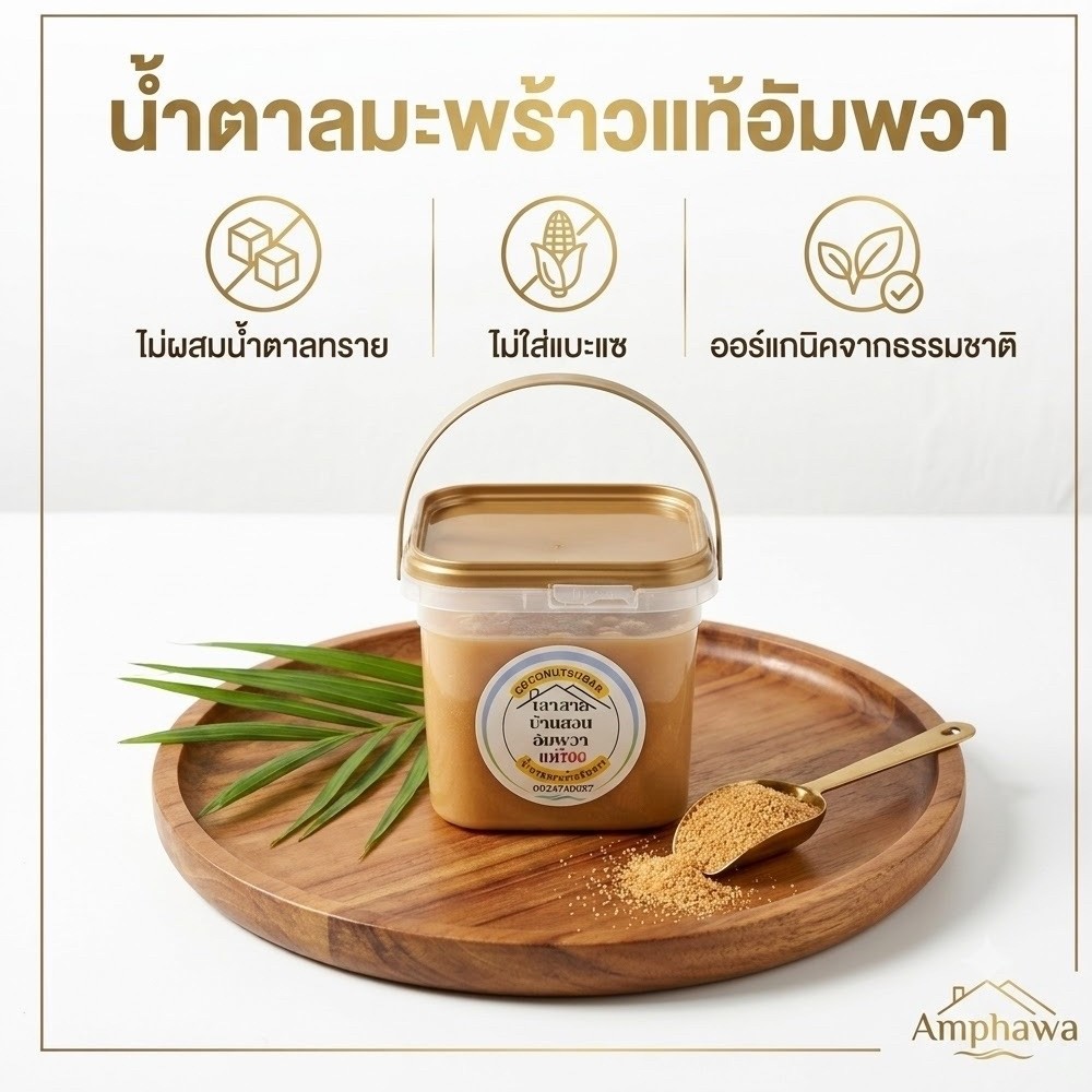 (ส่งฟรี)น้ำตาลมะพร้าวแท้100% ออร์แกนิคธรรมชาติ เนื้อนิ่ม ปลอดสารหอมหวานมันส่งตรงจากอัมพวา