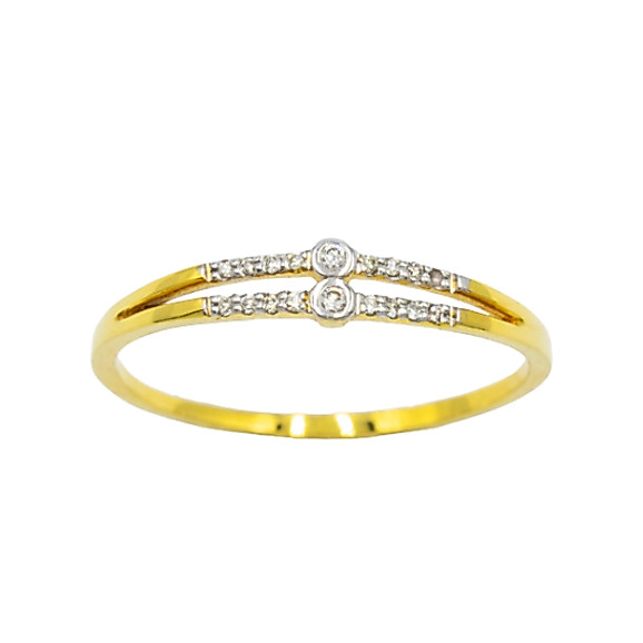 Happy Jewelry แหวนเพชรแถวคู่ แหวนเพชร แหวนทองเพชรแท้ ทองแท้ 37.5% (9K) ME033