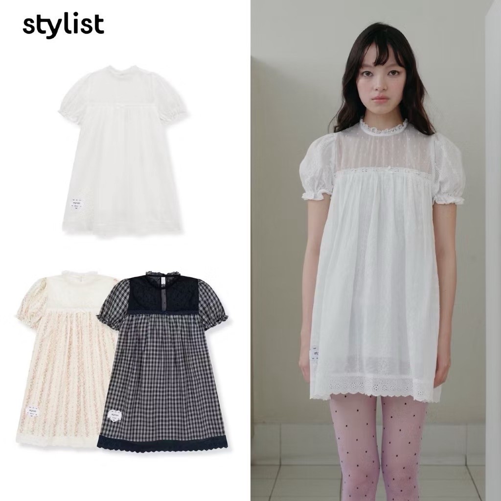 ส่งต่อ STYLIST x Brinkkty -Blouses-Bella Lace-009  - เดรสลูกไม้แขนตุ๊กตา