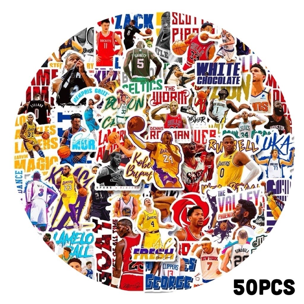สติ๊กเกอร์ Basketball 365 บาสเกตบอล 50ชิ้น NBA La Lakers บาสเกตบอล บาส ลูกบาส เลเกอร์ เอ็นบีเอ บาสเก