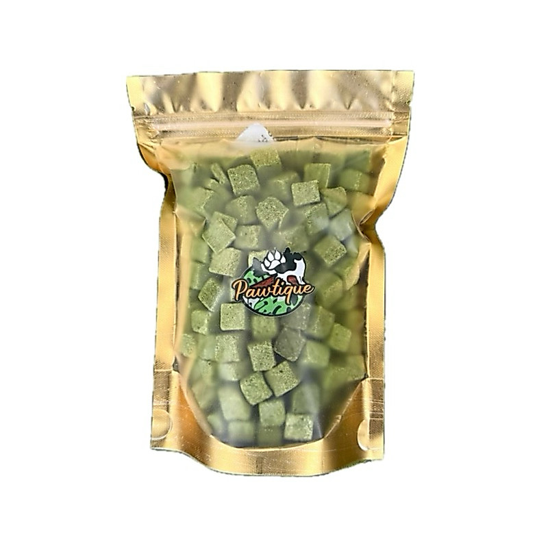 หญ้าแมวฟรีซดราย 90 กรัม Pawtique หญ้าแมวผสมอกไก่ Freeze Dried 100% ขนมแมว ขนมฟรีซดราย