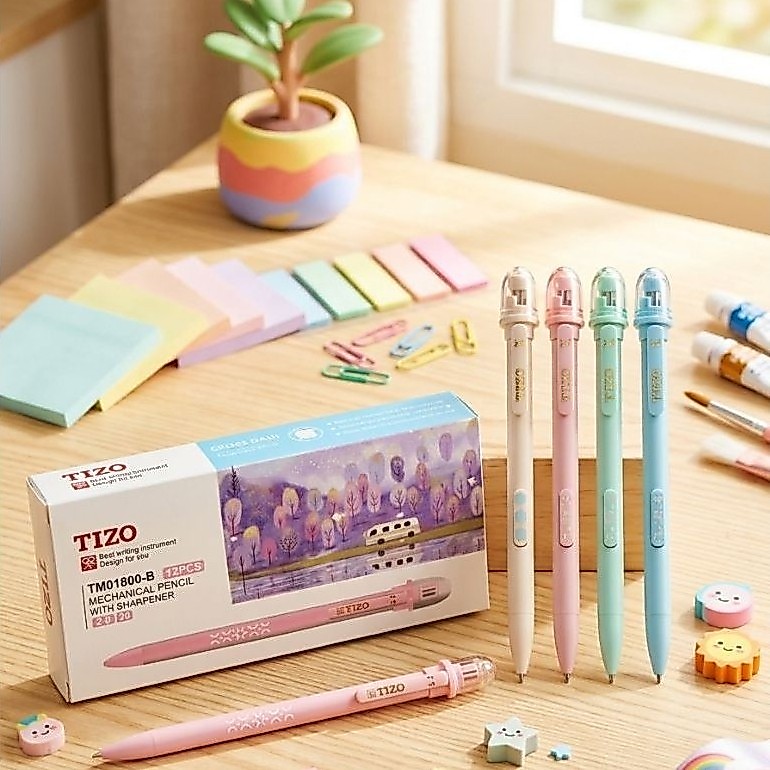 TIZO BRAND TM01800-B MECHANICAL PENCIL 2.0MM SHARPENER