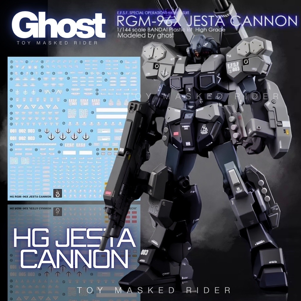 🟦ดีคอลน้ำ GHOST HG DECAL HG 1/144 RGM-96X JESTA CANNON เรืองแสงแบล็คไลท์
