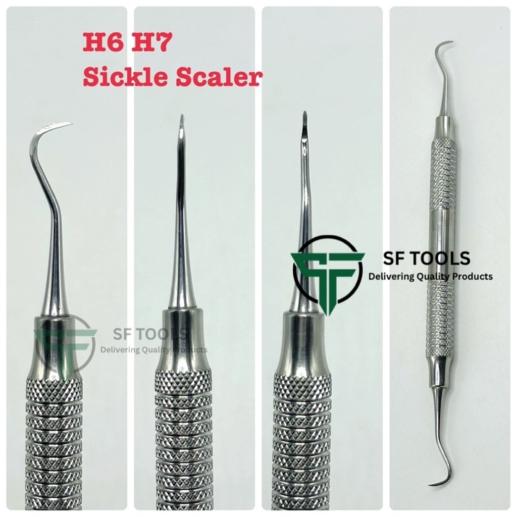 [SF TOOLS] เครื่องมือขูดหินปูน H6/H7 Sickle Scaler เกรดพรีเมียม สแตนเลสคุณภาพสูง จับถนัดมือ (MT002)