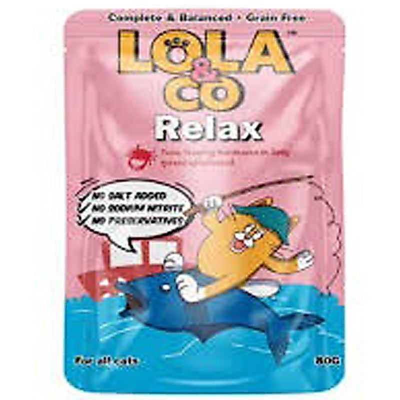 โลล่าแอนด์โคอาหารแมวทูน่าหน้าปูอัดในเจลลี่ 80กรัม Lola&Co Cat Food Tuna Topping Kanikama in Jelly 80g.