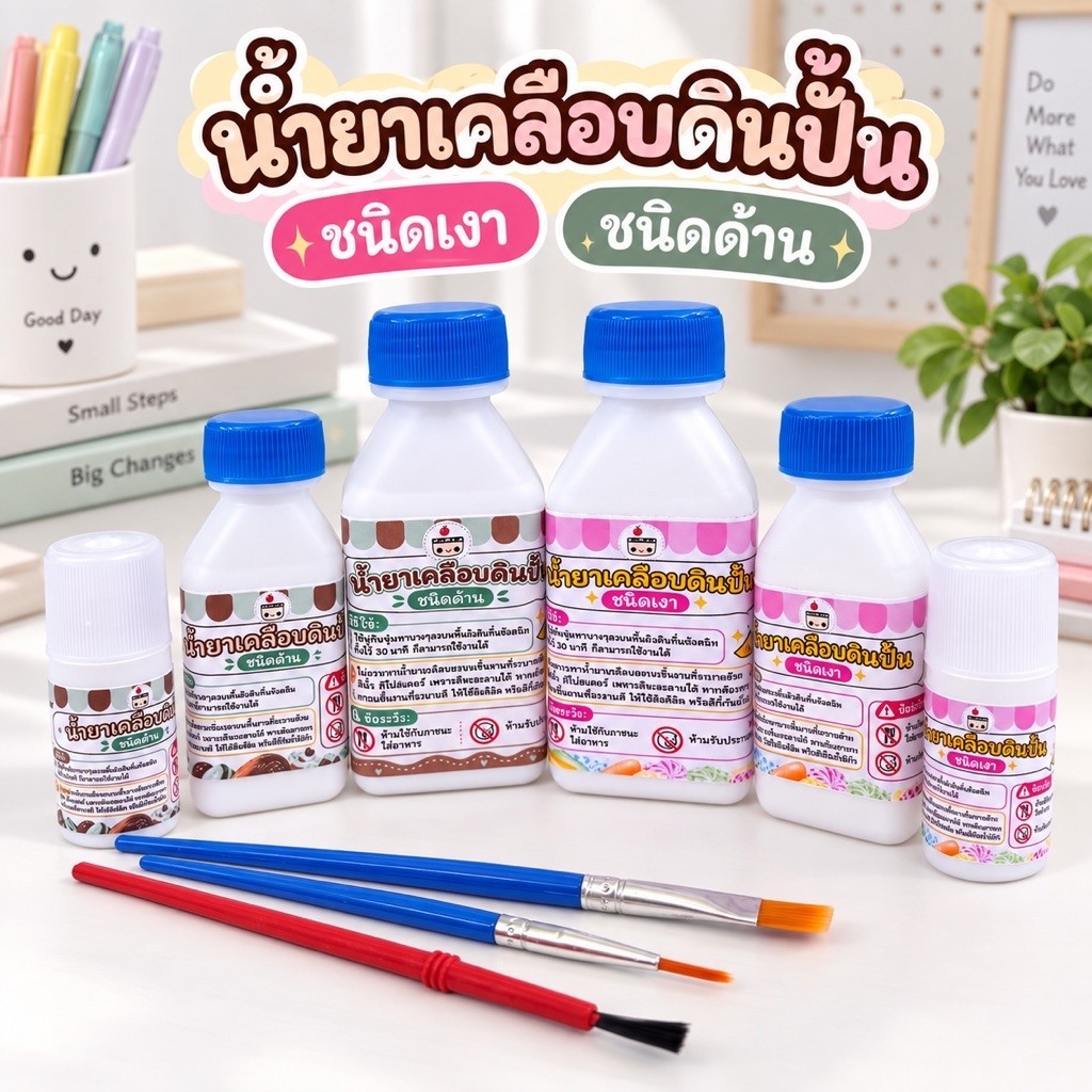 น้ำยาเคลือบดินปั้น ชนิดเงา ชนิดด้าน เคลือบดินไทย ดินญี่ปุ่น งานDiy กันน้ำ กันฝุ่น