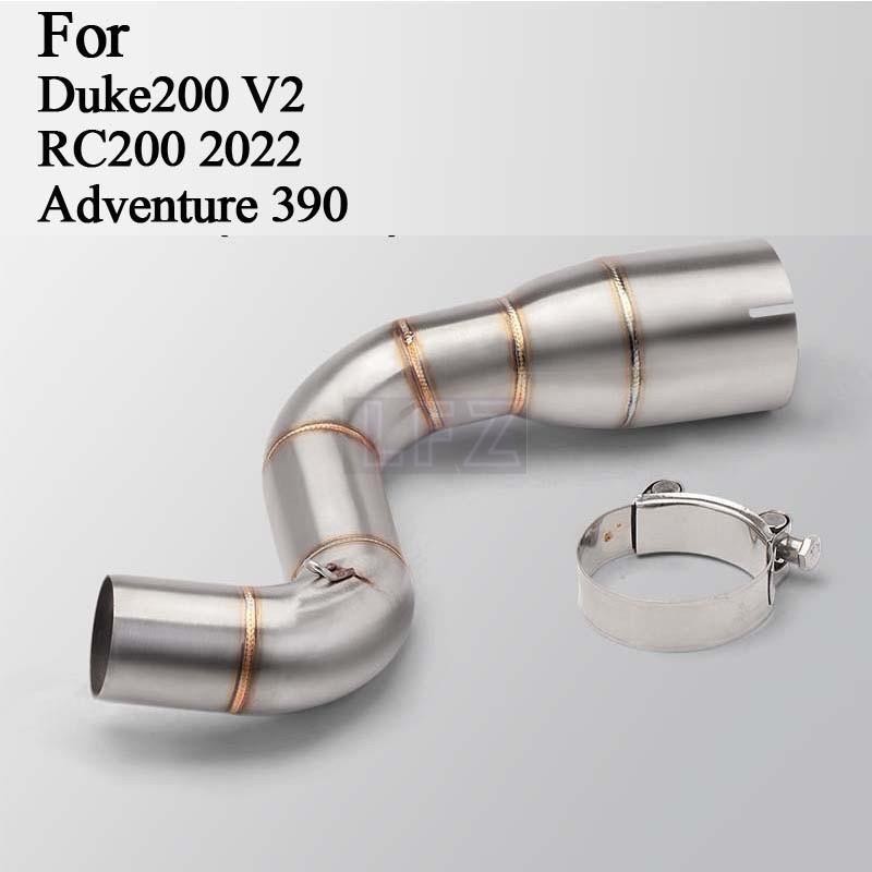 ท่อไอเสียสเตนเลส 304 เชื่อมต่อกลาง เป็นท่อไอเสีย I.D 51 มม. สําหรับ Duke200v2 RC200NewGen/390 ADV