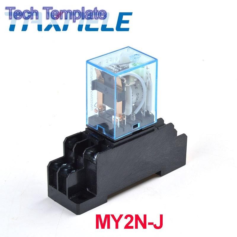 Electromagnetic Coil General DPDT Power Relay MY2NJ DPDT 8Pins HH52P Relays DC12V 24V AC220V Miniatu