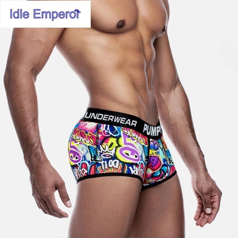 ⭐พร้อมส่ง⭐กางเกงบ็อกเซอร์ผู้ชายผ้าฝ้ายตารางรูปแบบผู้ชายแถบสบาย MP225