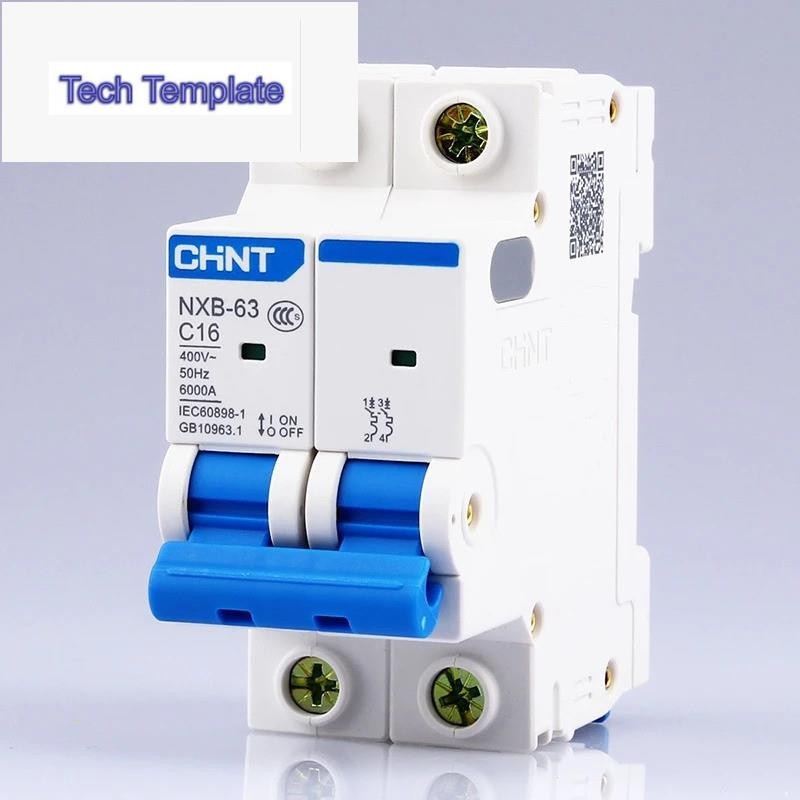 CHNT CHINT NXB-63 2P AC 10ka 230/400V Miniature Circuit Breaker C 6 10 16 20 25 32 40 63A Overload P