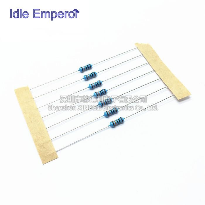 1/4w ตัวต้านทานฟิล์มโลหะ 1% แหวนห้าสี 1 Ou 10 Ou 100 Ou 1K 100K 1M 2K 3K 3.3K 5.1K 2.2 Ou 22 Ou 220 