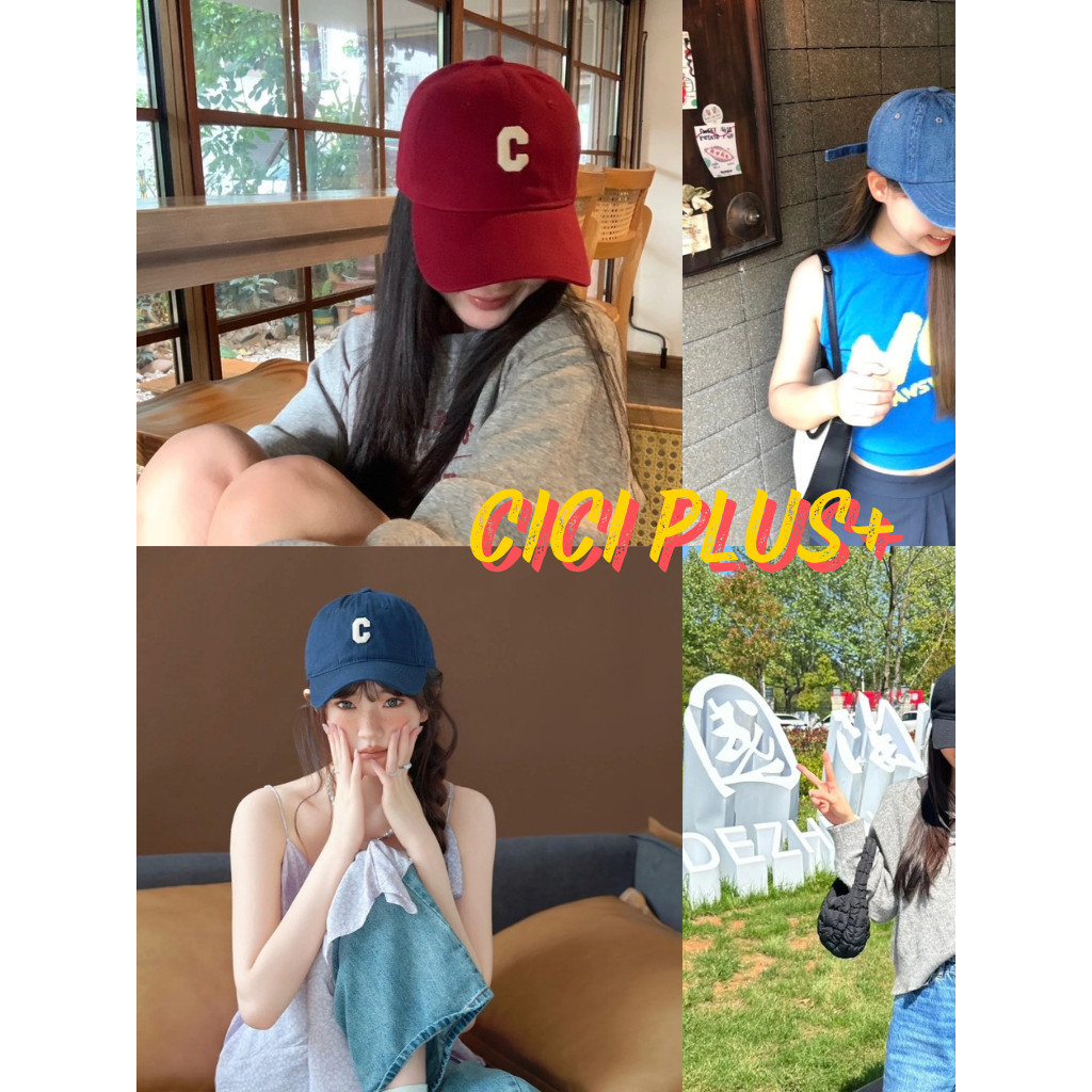 CiCi Plus+ (C12) หมวกเบสบอล หมวกแกป ปักอักษร ทรงสวย แมทช์ง่าย สไตล์เท่