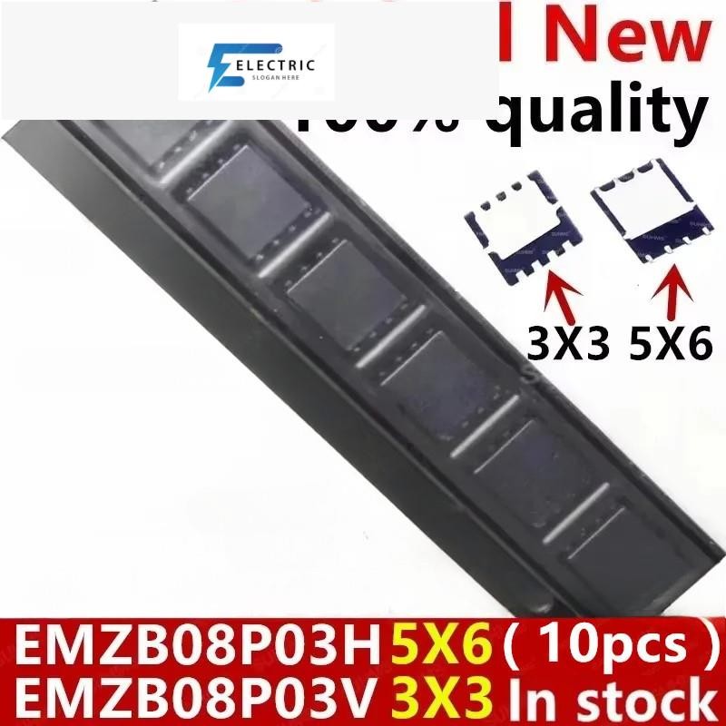 (10ชิ้น) 100% ใหม่ EMZB08P03H EMZB08P03V EMZB08P03 ZB08P03 QFN-8