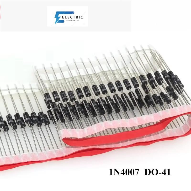 100pcs 1n4007 4007 1A 1000V DO-41 คุณภาพสูงวงจรเรียงกระแสไดโอด IN4007 1n4007