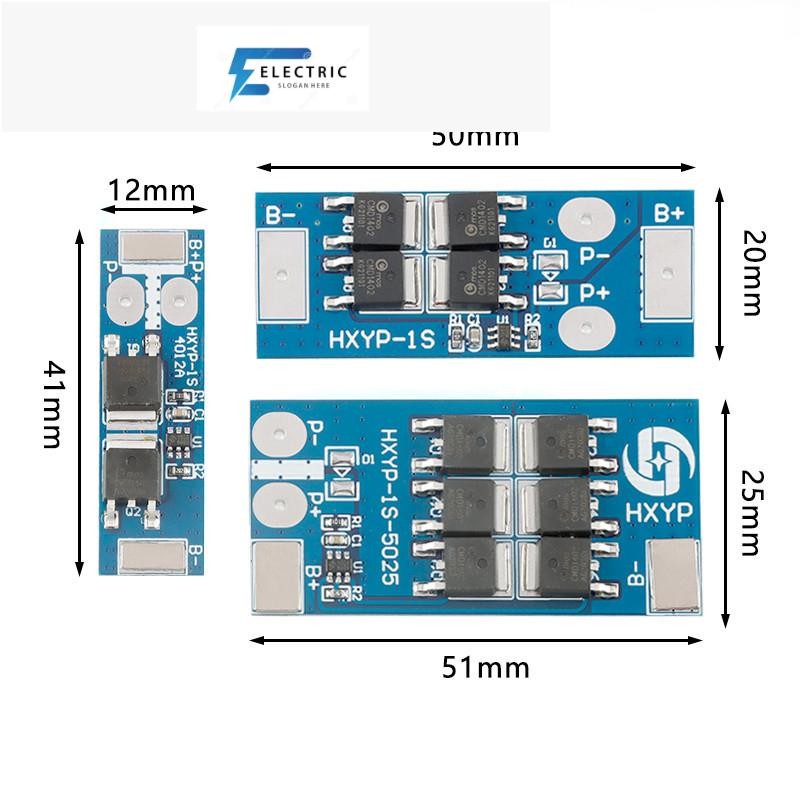 BMS 1S 3.7V 4.2V 18650 แบตเตอรี่ลิเธียมป้องกัน 12A 20A 25A Lion PCB ชาร์จแรงดันไฟฟ้า/ลัดวงจร/เครื่อง
