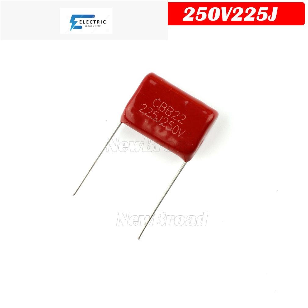 10PCS 250V225J Pitch 20 มม.250V 225 2.2uf CBB 250V225 225J250V 225J CBB Polypropylene film capacitor