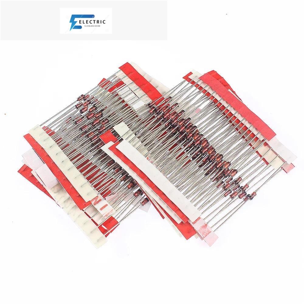 250PCS 25 ค่า 1W Zener Diode Kit,3V ~ 33V 1N47 Series เครื่องควบคุมแรงดันไฟฟ้าไดโอดชุด, 3V 3V3 3V6 3