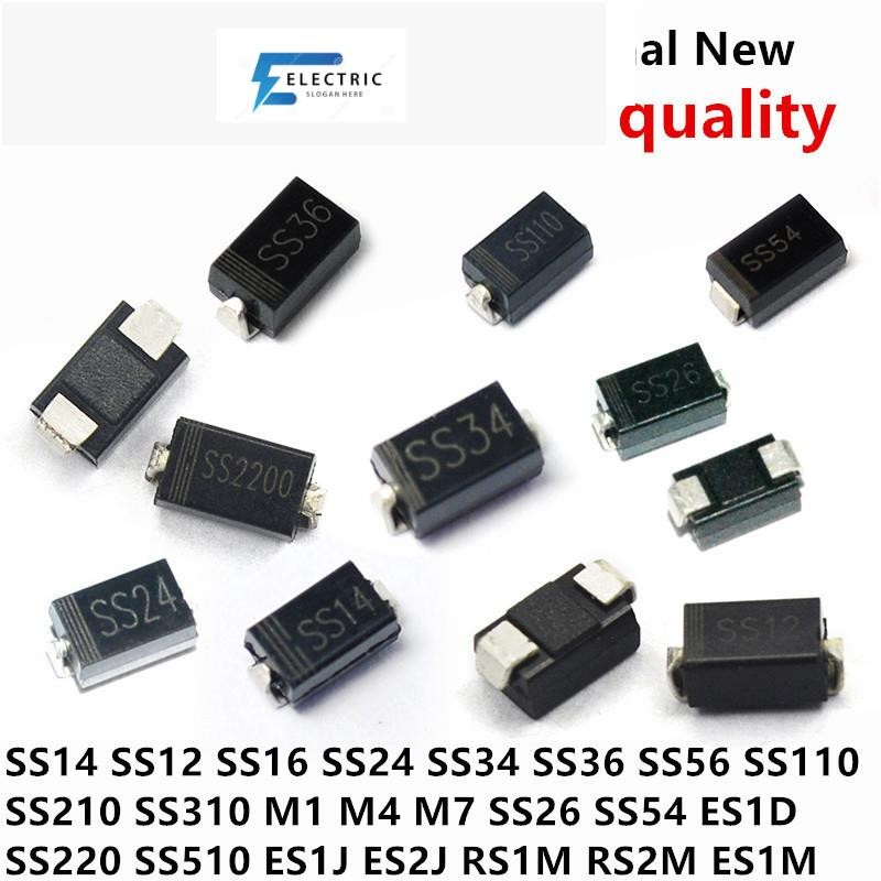 สินค้าใหม่100pcs SMA 1N5819 do-214ac SS14 SS12 SS16 SS24 SS34 SS36 SS56 SS110 SS210 SS310 M1 M4 M7 S