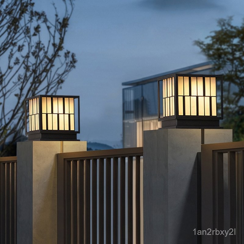 Solar Pillar Light Outdoor Garden Light Marble Light Waterproof Wall Light Pillar Light Villa Gate P