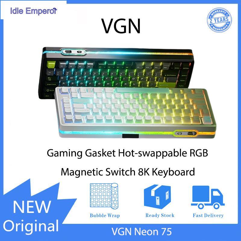 VGN Neon 75 ปะเก็นสําหรับเล่นเกม สวิตช์แม่เหล็ก RGB แบบถอดเปลี่ยนได้ คีย์บอร์ด 8K