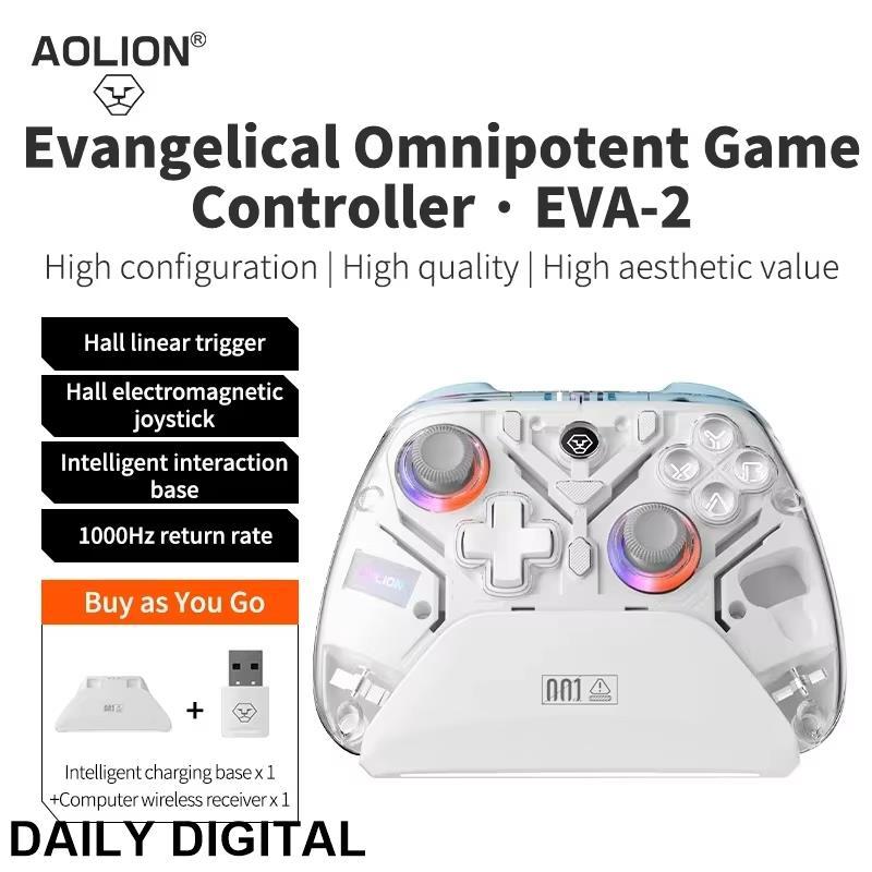 Aolion K10 Gaming Controller พร้อมแท่นชาร์จ RGB ไร้สาย Gamepad Hall Effect จอยสติ๊ก Trigger สําหรับ 