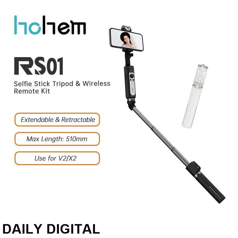 Hohem RS01 ไม้เซลฟี่โทรศัพท์ ยืดหดได้ 3 In 1 พร้อมรีโมตคอนโทรล สําหรับ iSteady V2 X2