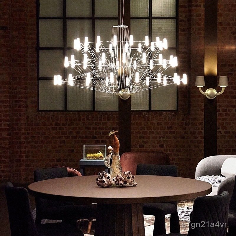 Nordic Minimalist Modern Light Luxury Simple Living Room Pendant Light Design Duplex Restaurant Hote