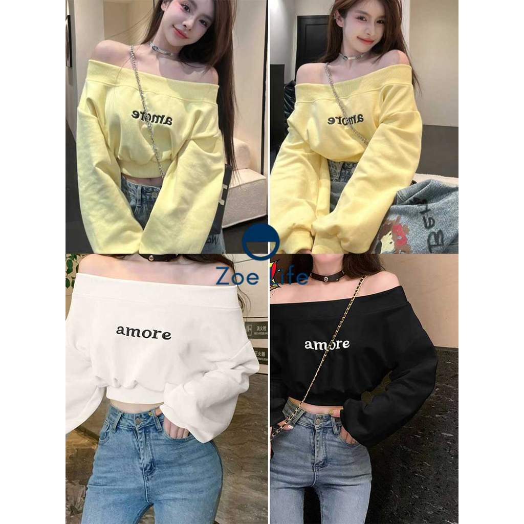 เสื้อครอปแขนยาวผู้หญิง สไตล์คิวท์ ดูเพรียว
