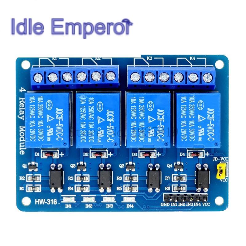 โมดูลรีเลย์ 5V 4 ช่อง สําหรับ Arduino ARM PIC AVR DSP Electronic 5V 4 Channel Relay 4 road 5V Relay 