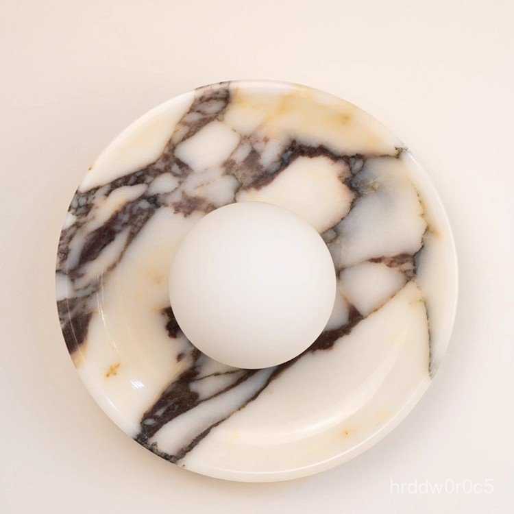 Wabi-Sabi Style Bedroom Bedside Wall Lamp Designer Creative Living Room Corridor Lamp Natural Marble