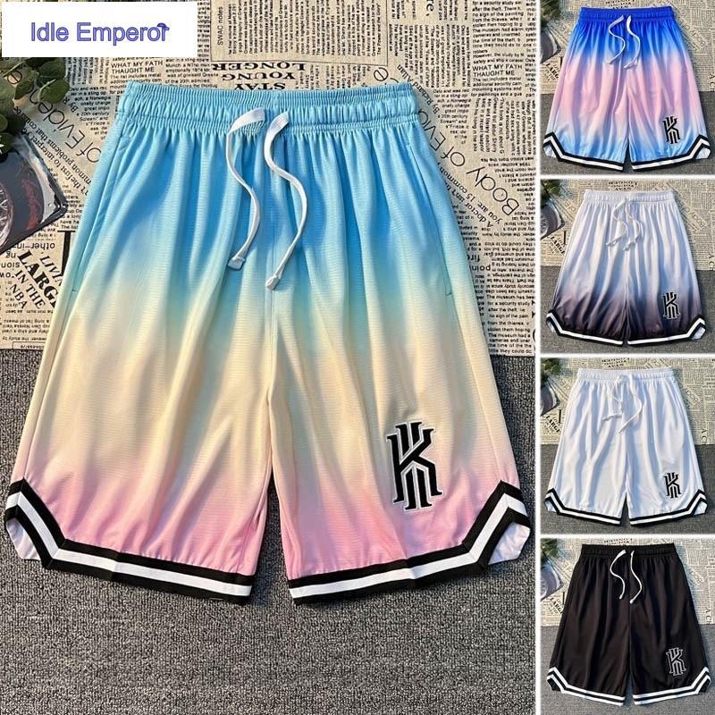 [7 สี] ใหม่ กางเกงบาสเก็ตบอลขาสั้น ระบายอากาศ ปักลายโลโก้ NBA Kyrie Irving ทรงหลวม แห้งเร็ว พลัสไซซ์