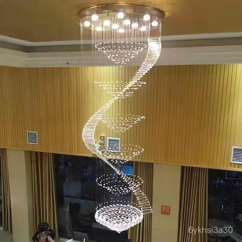 Duplex Living Room Staircase Crystal Chandelier Grand Villa Model Room Hotel Lobby Mezzanine Large C