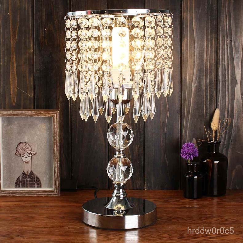Crystal Table Lamp Bedside Table Lamp Decorative Home Ornament Home Lampshade Center Hole European a