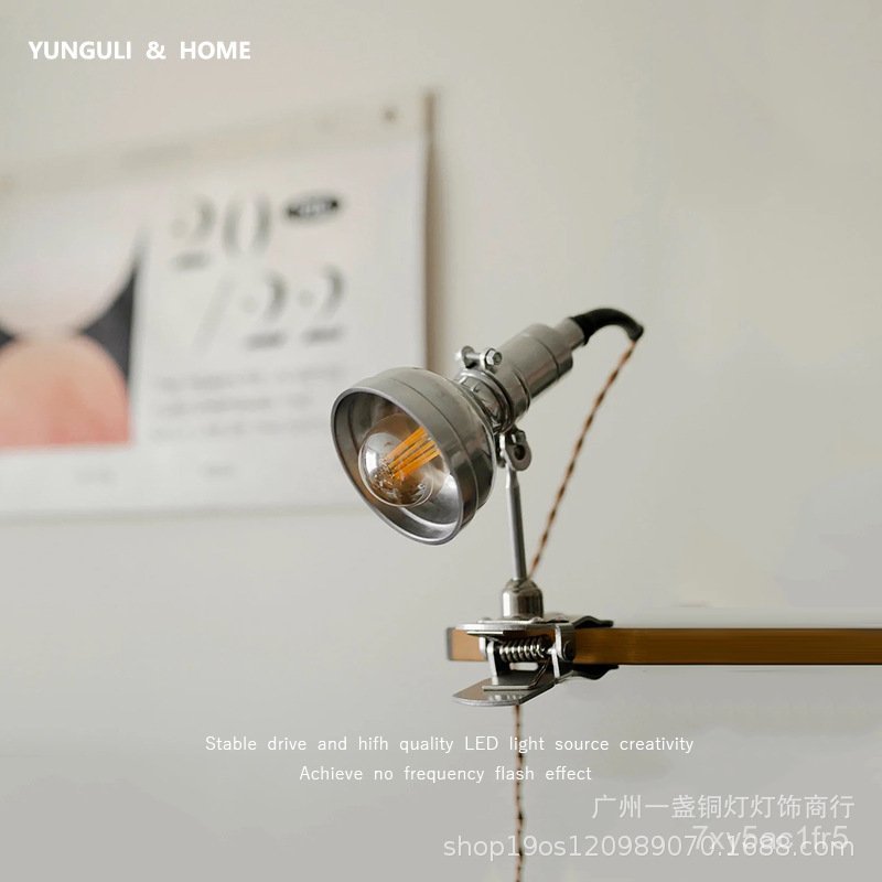 Bauhaus Retro Swing Arm Telescopic Desk Lamp Industrial Style Study Desk Multi-Angle Reading Vintage Clip Lamp PBXI