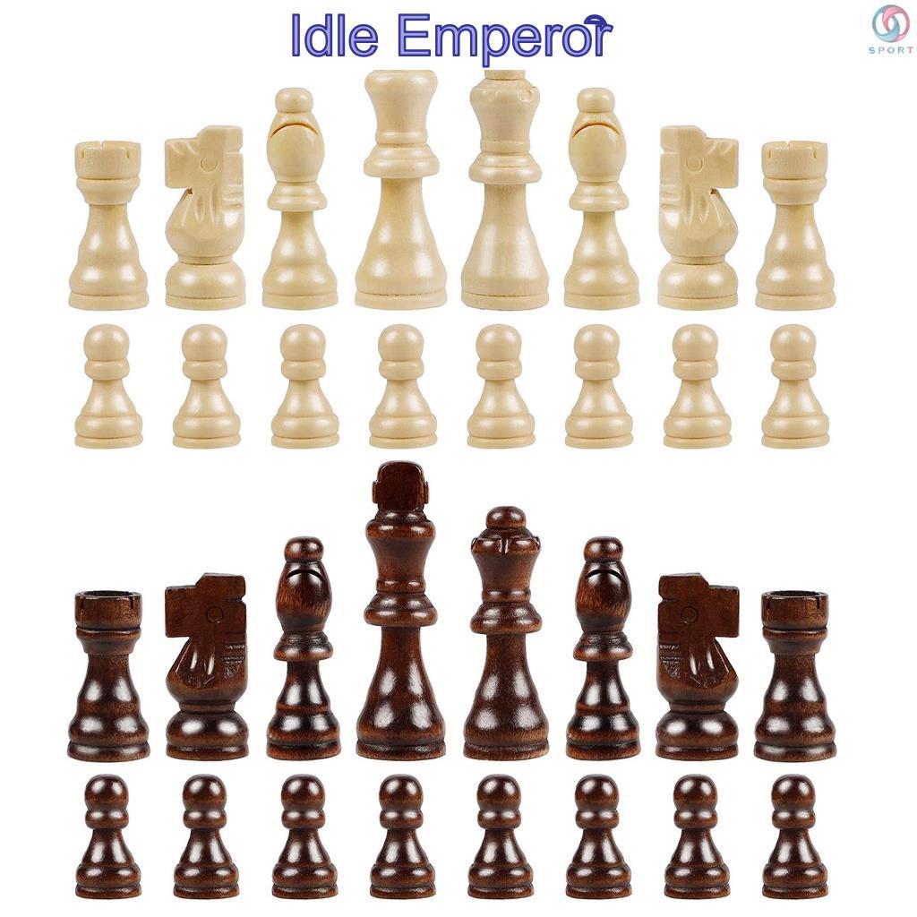 Wooden Chess Pieces Set 32pcs International Chess Game Replacement