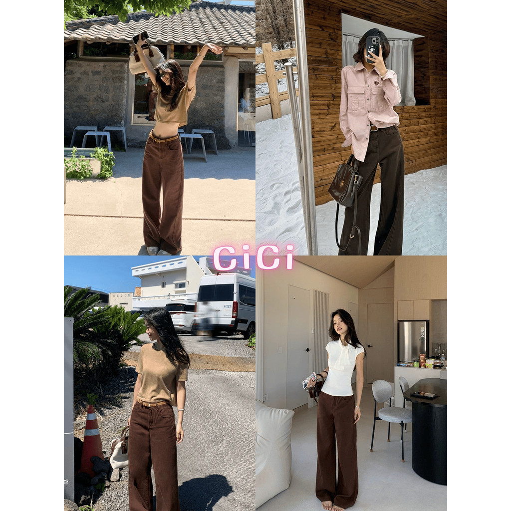ส่งทันที Cici(NO. 980) กางเกงขายาวสุดฮิตผ้าดีทรงสวยขากระบอกกลางที่จริงใจเหมาะสำหรับทุกวัย น่ารักเท่ห์ๆสไตล์สาวคาวบอย