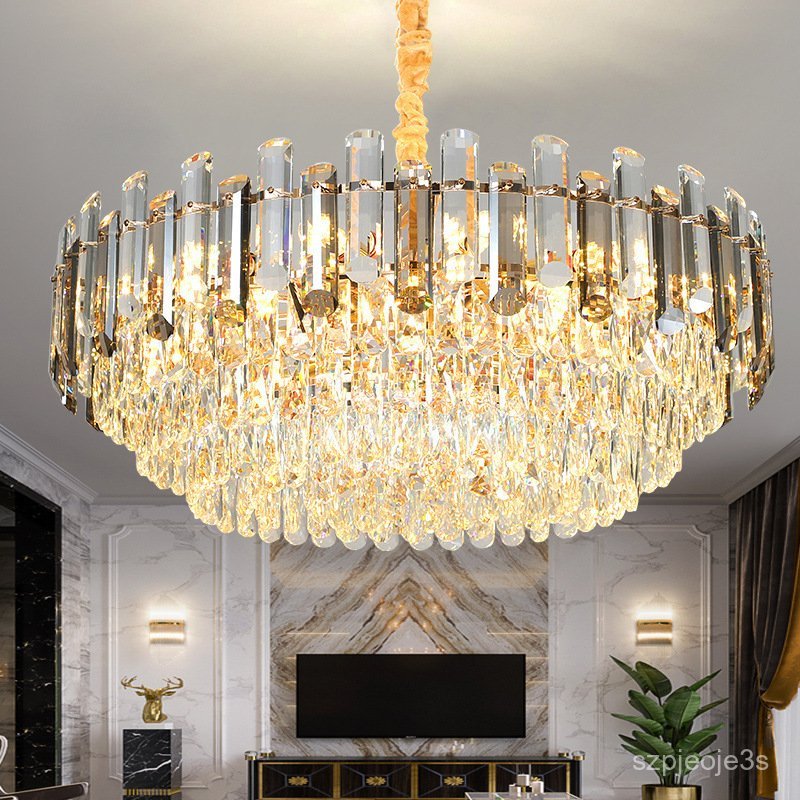 Postmodern Crystal Chandelier Crystal Living Room Lamp Elegant Chandelier Villa Store Exhibition Hal