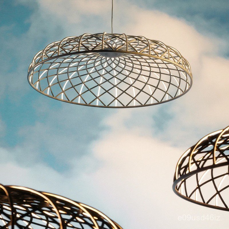 Italian Dining Room Pendant Light Modern Minimalist Designer Style Bar Island Woven Rope Round Lamp 