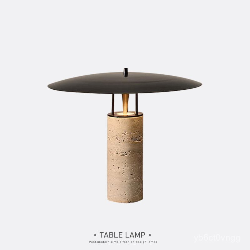 Nordic Postmodern Travertine Table Lamp Light Luxury Designer Model Room Art Living Room Bedroom Bed