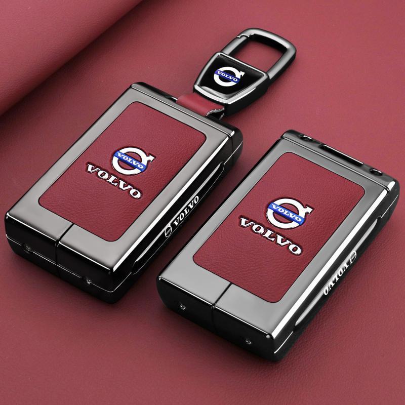 VOLVO EX30 Business Key shell volvo ex30 Leather Metal Frame Key cover Car Smart Key Protection Bag 