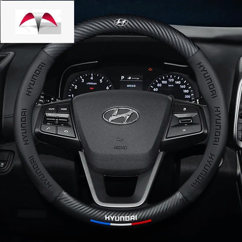 Hyundai หนังพวงมาลัยรถ Anti Slip 38 ซม.ไมโครไฟเบอร์อัตโนมัติพวงมาลัยสําหรับ Hyundai I10 Getz Grand S