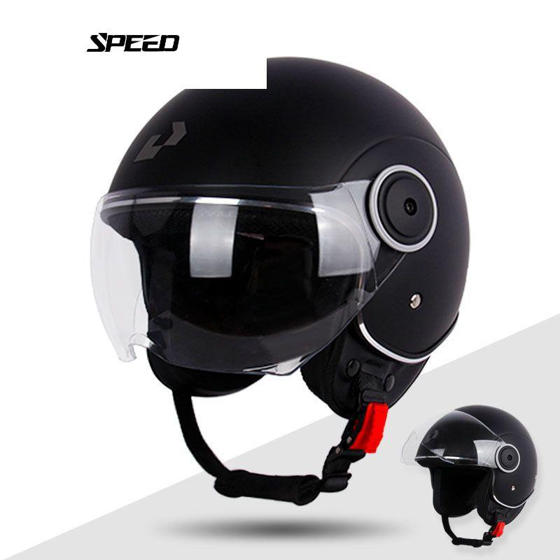 PMH-UCHOOSE รถจักรยานยนต์ Simple Cool หมวกกันน็อคสีดําหมวกกันน็อครถยนต์ไฟฟ้าขี่ Four Seasons Univers