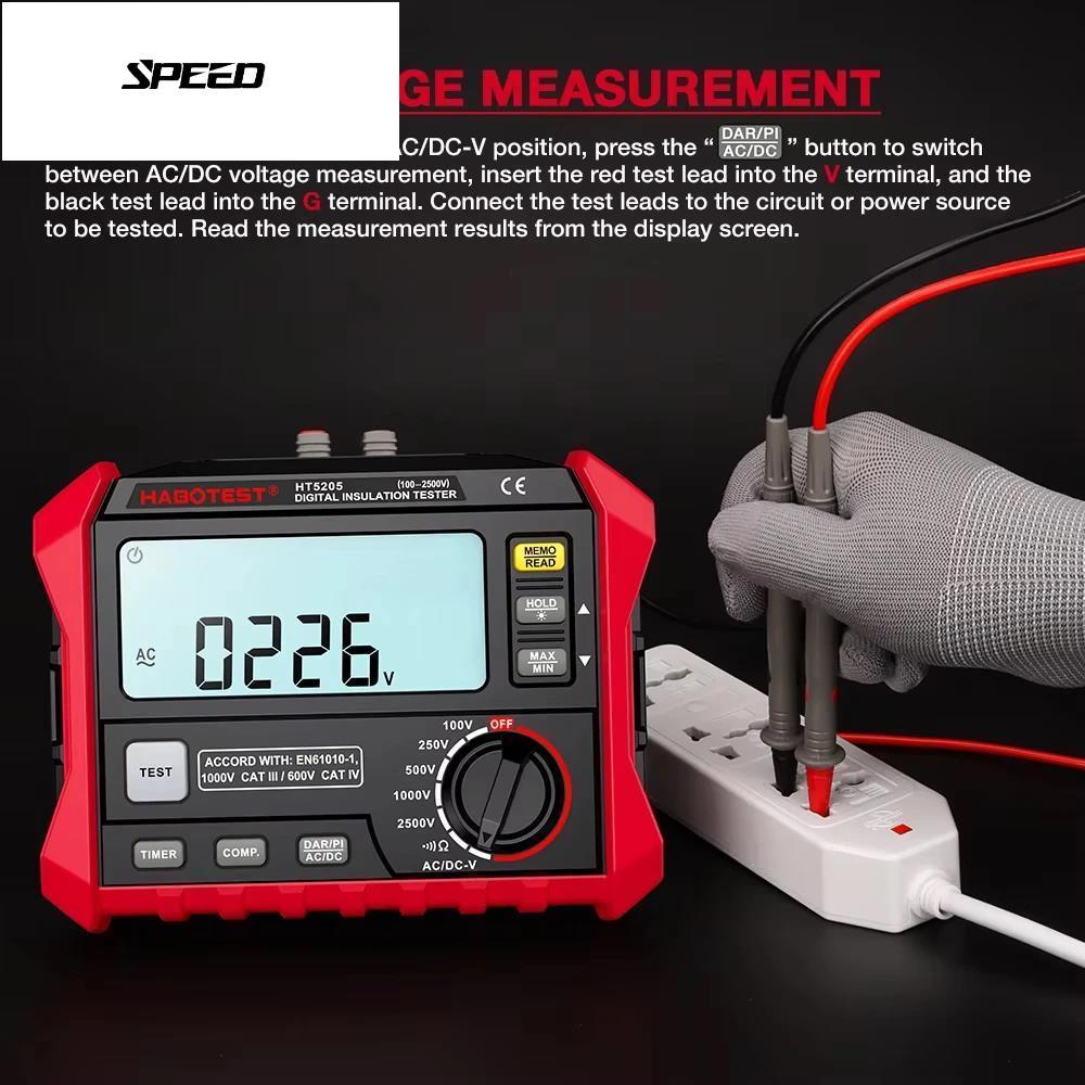 PMH-HT5203 เครื่องทดสอบความต้านทานแบบดิจิตอลฉนวนกันความร้อนโวลต์มิเตอร์เครื่องวัดความต้านทาน 0 ~ 200