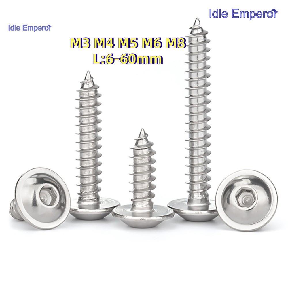 [xzm-LY-w] Button Head Washer Socket Machine Screw /น็อต สกรู หัวจมกลม ติดแหวน ติดจาน สเตนเลส 304 สก