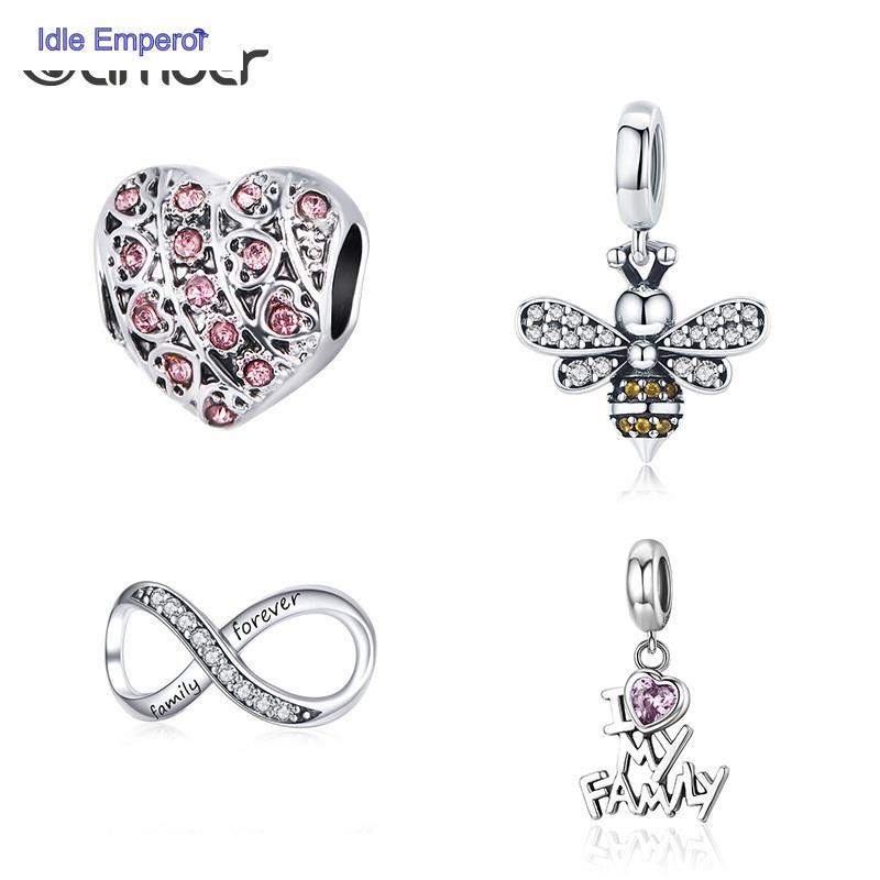 Bamoer Charm รูปหัวใจสําหรับ DIY สร้อยข้อมือสร้อยคอของขวัญสําหรับผู้หญิง AIC007