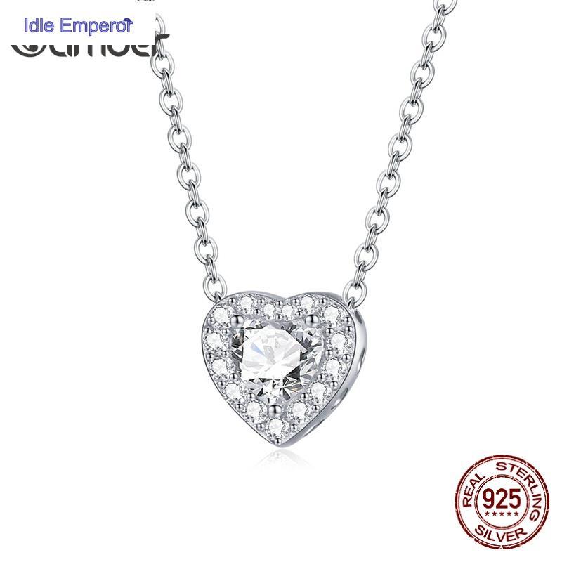 Bamoer สร้อยคอเงิน 925 จี้รูปหัวใจสําหรับผู้หญิง Scn455