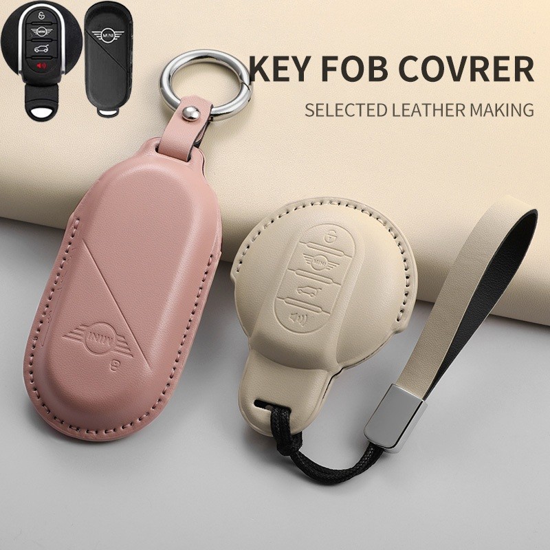 เคสกุญแจรีโมตรถยนต์ เครื่องหนัง สําหรับ BMW MINI COOPER S ONE JCW F54 F55 F56 F57 F60 E7U6 1