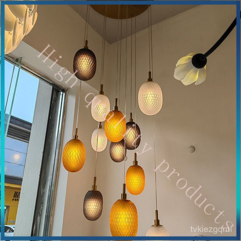 Light Luxury Milan Exhibition Pineapple Head Glass Small Pendant Lamp Bedside Designer Nordic Modern