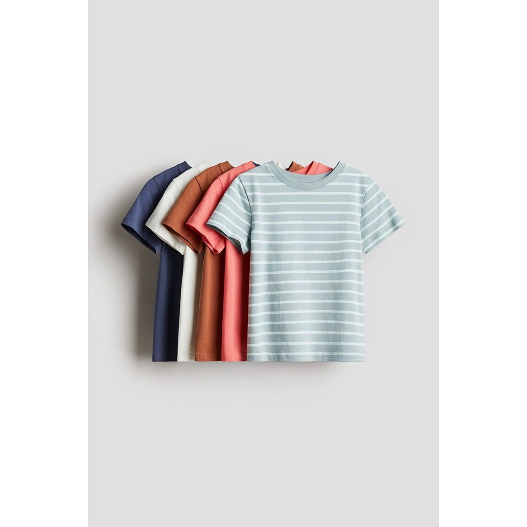 H&M(เอชแอนด์เอ็ม) ชุดเสื้อยืดคอตตอน 5 ตัว เด็กผู้ชาย 0749176_18